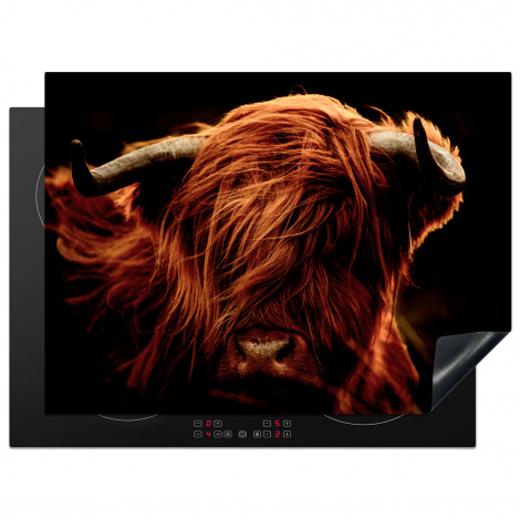 Herdabdeckplatte - Schottischer Highlander - Kuh - Hörner - Porträt - Tiere