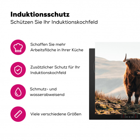 Herdabdeckplatte - Schottische Highlander - Tiere - Ländlich - Landschaft - Kuh - Natur-3