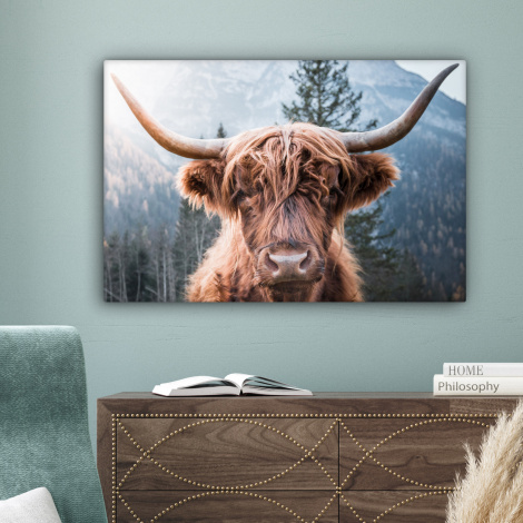 Canvas schilderij - Schotse hooglander - Bergen - Portret-4