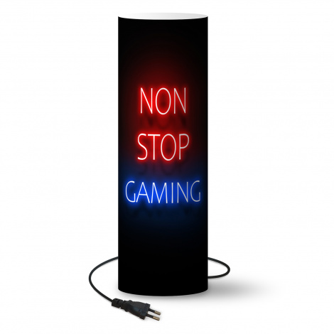 Kinderlamp - Tekst - Gaming - Non stop gaming - Neon - Zwart-1