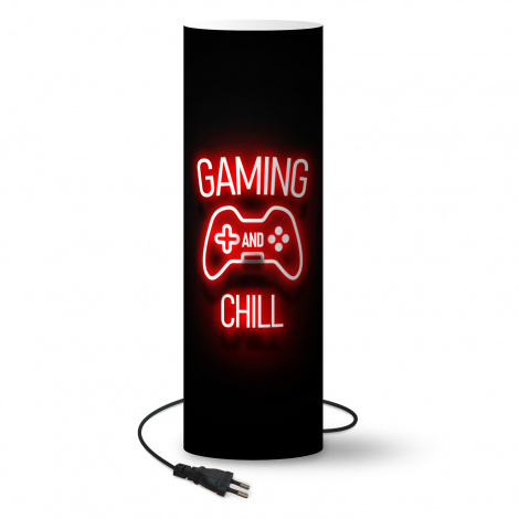 Kinderlamp - Gaming - Quotes - Gaming and chill - Neon - Rood