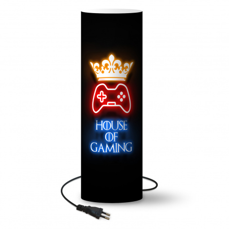Kinderlamp - Gaming quotes - Neon - House of gaming - Kroon - Tekst