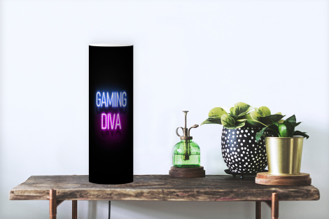 Kinderlamp - Gaming - Quotes - Neon - Gaming diva - Vrouwen-3