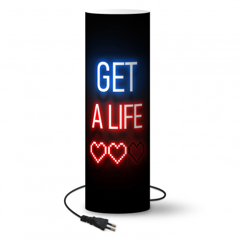 Kinderlamp - Gaming - Tekst - Get a life - Neon - Zwart-thumbnail-1
