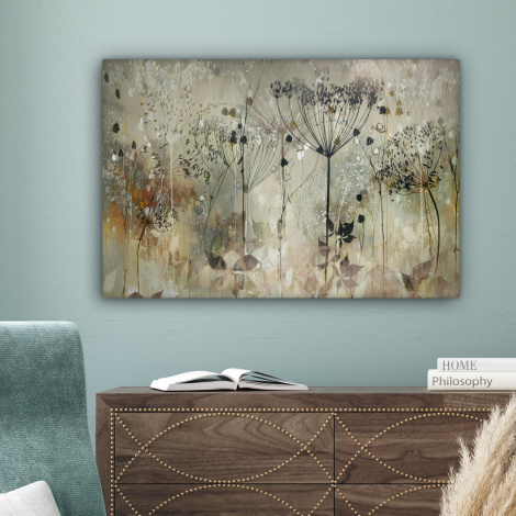 Canvas schilderij - Bloemen - Grijs - Natuur - Kunst-4