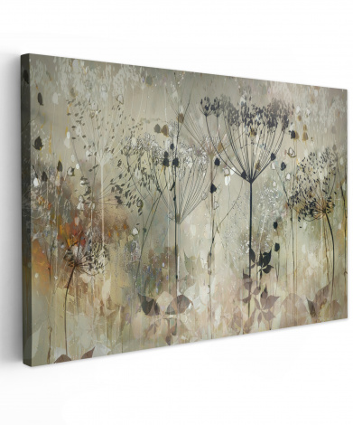 Leinwandbild Blumen Grau Natur Kunst
