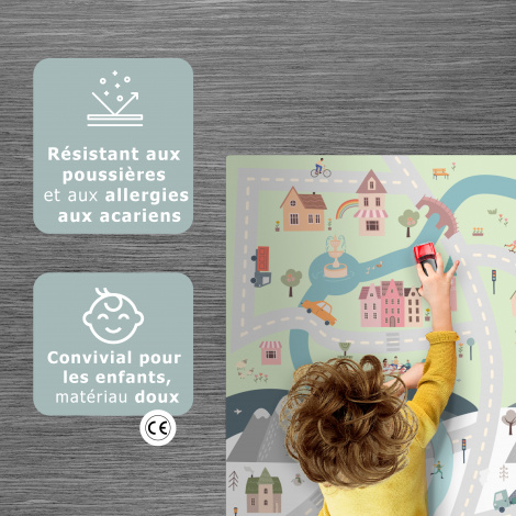 Tapis de jeu - Saisons - Ville - Maisons - Route - Enfants - Voiture-2