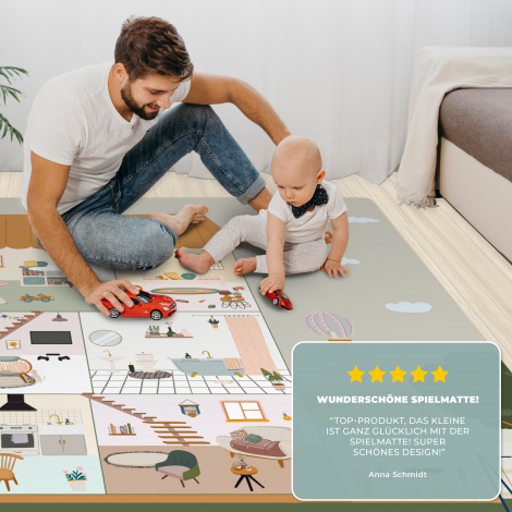 Spielmatte - Puppenhaus - Kinder - Möbel - Design - Braun-3