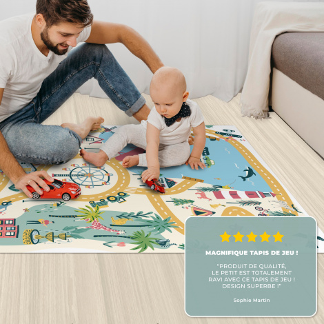 Tapis de jeu - Grande roue - Ville - Animaux - Voiture - Enfants-3