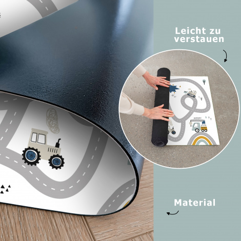 Spielmatte - Baustelle - Bagger - Auto - Regenbogen - Design-2