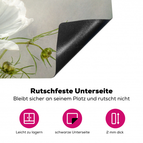 Herdabdeckplatte - Blumen - Stillleben - Mohn - Weiß - Botanisch-4