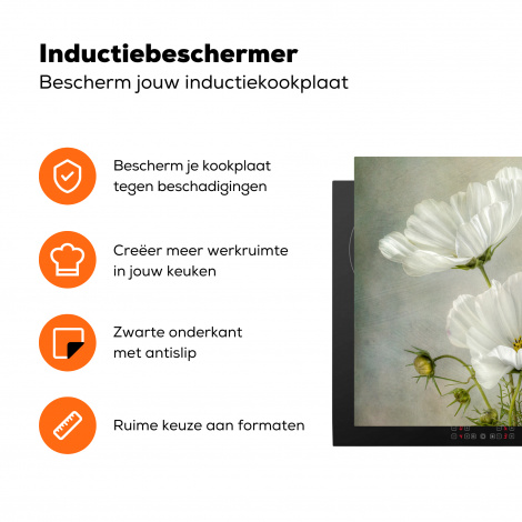 Inductiebeschermer - Bloemen - Stilleven - Klaproos - Wit - Botanisch-3