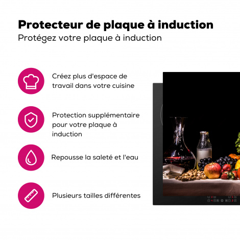 Protège-plaque à induction - Nature morte - Nourriture - Boisson - Fruit - Noir-3