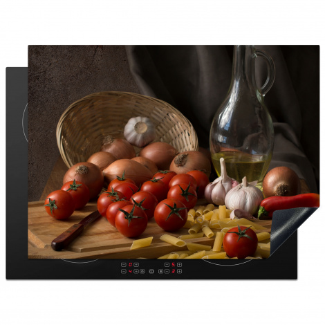 Herdabdeckplatte - Schneidebrett - Gemüse - Stillleben - Pasta - Aus - Tomate - Schneidebrett