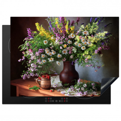 Herdabdeckplatte - Blumen - Tisch - Stilleben - Blumenstrauß - Vase