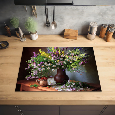 Herdabdeckplatte - Blumen - Tisch - Stilleben - Blumenstrauß - Vase-2