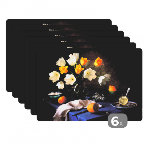 Premium placemats (6 stuks) - Stilleven - Kleuren - Tafel - 45x30 cm-1