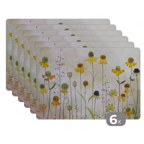 Premium placemats (6 stuks) - Stilleven - Olieverf - Planten - 45x30 cm-1
