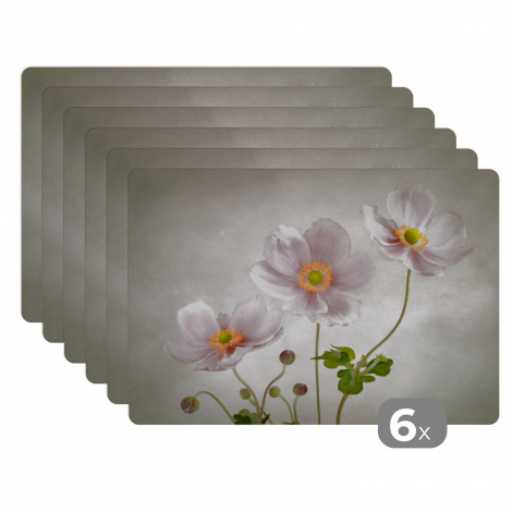 Premium placemats (6 stuks) - Olieverf - Bloemen - Stilleven - 45x30 cm