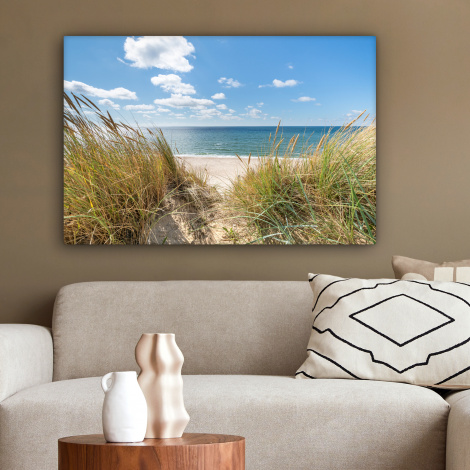 Canvas schilderij - Duin - Gras - Zee - Strand-2