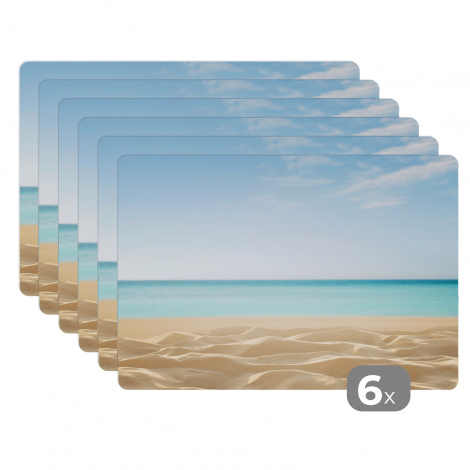 Premium placemats (6 stuks) - Strand - Zee - Zand - 45x30 cm-1