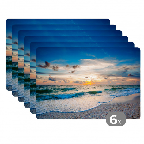 Premium placemats (6 stuks) - Strand - Zee - Zonsondergang - 45x30 cm-thumbnail-1