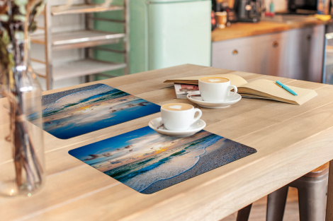 Premium placemats (6 stuks) - Strand - Zee - Zonsondergang - 45x30 cm-3
