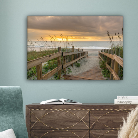 Canvas schilderij - Strand - Zee - Duin - Pad-4