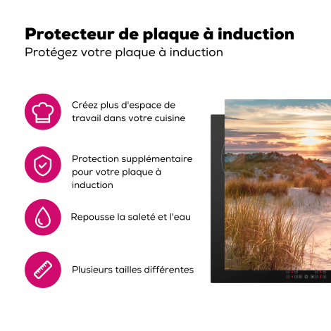 Protège-plaque à induction - Dune - Plantes - Coucher de soleil - Plage - Mer-3