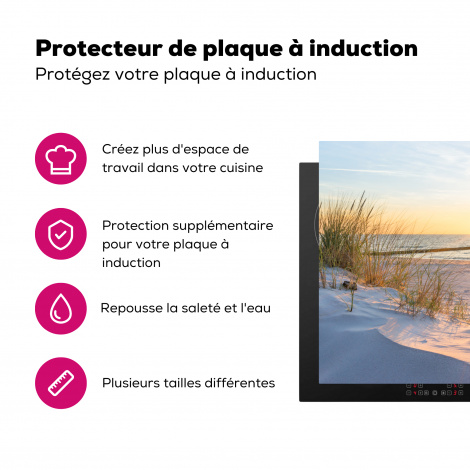 Protège-plaque à induction - Plage - Soleil - Dune - Herbe - Sable - Horizon-3