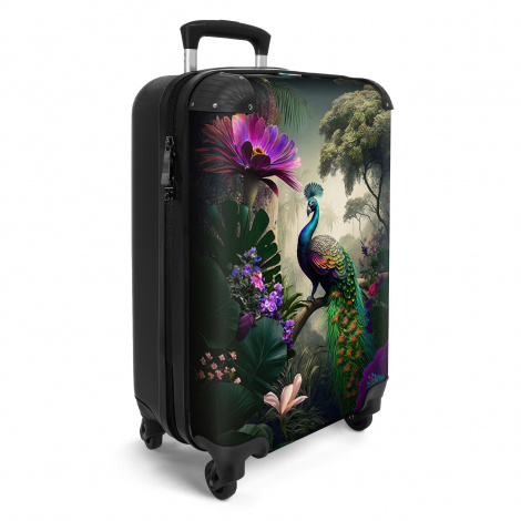 Koffer - Pauw - Bloemen - Jungle - Regenboog - Veren-2