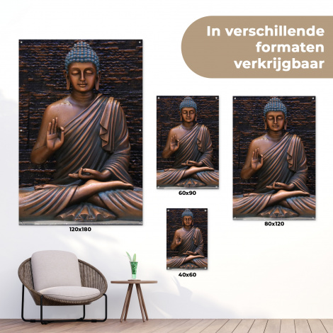 Tuinposter - Rustgevende Boeddha in meditatie-5