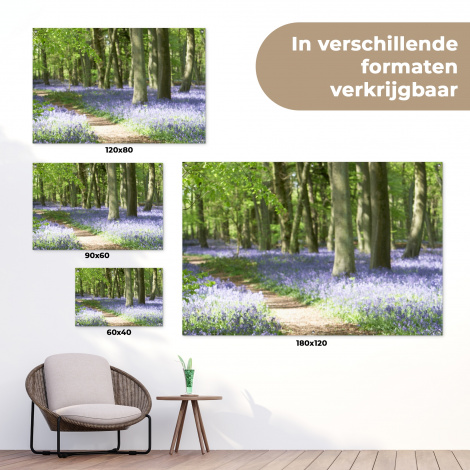 Tuinposter - Lente bos met blauwe bloemen-5