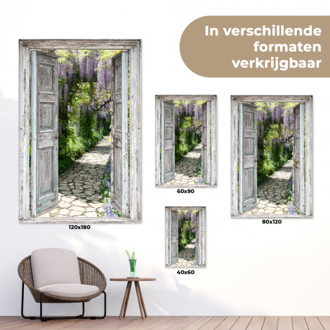 Tuinposter - Oude deuren naar een tuinpad-5