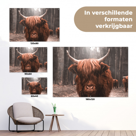 Tuinposter - Hooglander in het Bos-5