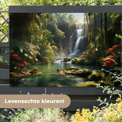 Tuinposter - Verborgen Waterval in de Tropen-7