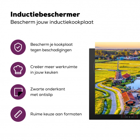 Inductiebeschermer - Molen - Avond - Landschap - Hollands-3