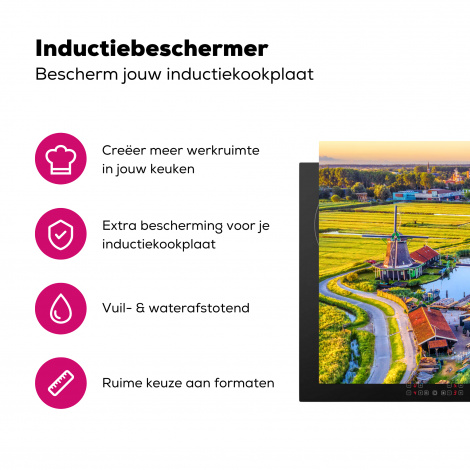 Inductiebeschermer - Molen - Avond - Landschap - Hollands-3