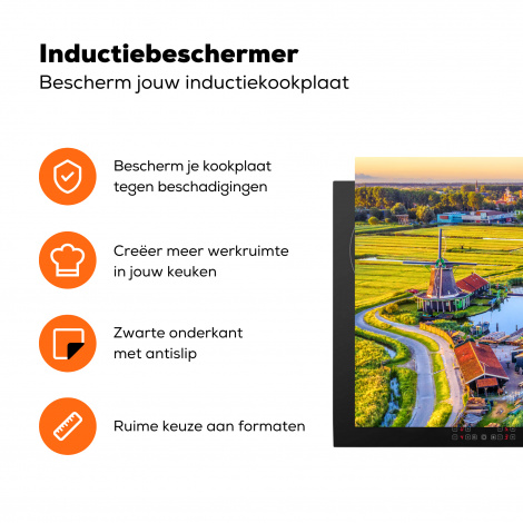 Inductiebeschermer - Molen - Avond - Landschap - Hollands-3