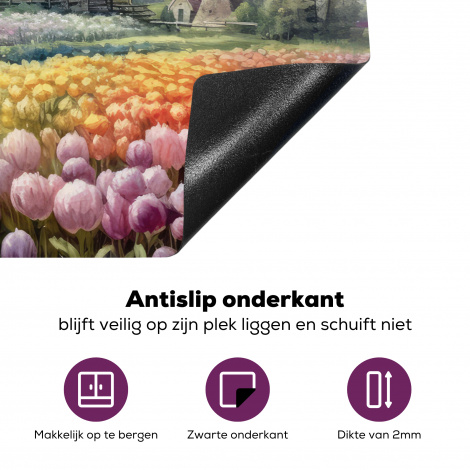 Inductiebeschermer - Molen - Bloemen - Nederland - Landschap - Hollands-4
