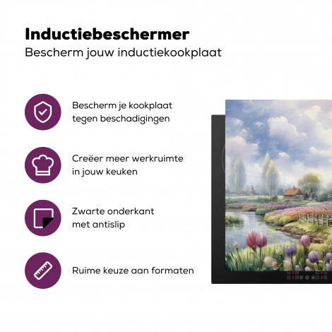 Inductiebeschermer - Molen - Bloemen - Nederland - Landschap - Hollands-3