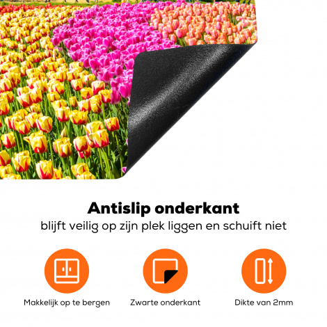 Inductiebeschermer - Molen - Tulpen - Bloemen - Regenboog - Hollands-4