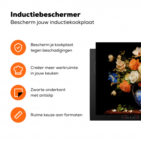 Inductiebeschermer - Bloemen - Vaas - Stilleven - Hollands - Oranje-3