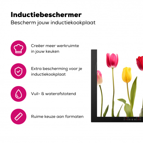 Inductiebeschermer - Tulpen - Bloemen - Wit - Stilleven-3