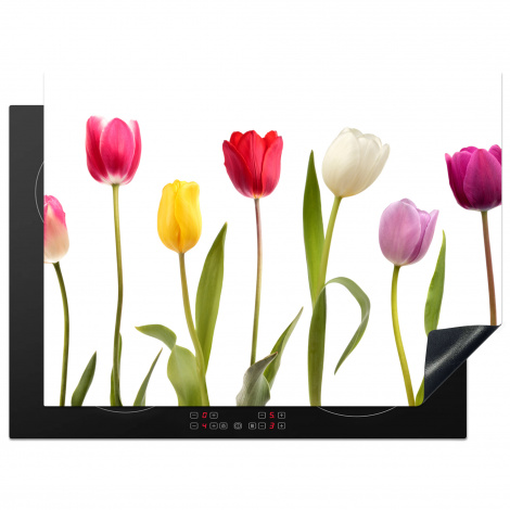 Inductiebeschermer - Tulpen - Bloemen - Wit - Stilleven