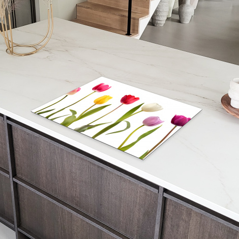Inductiebeschermer - Tulpen - Bloemen - Wit - Stilleven-6