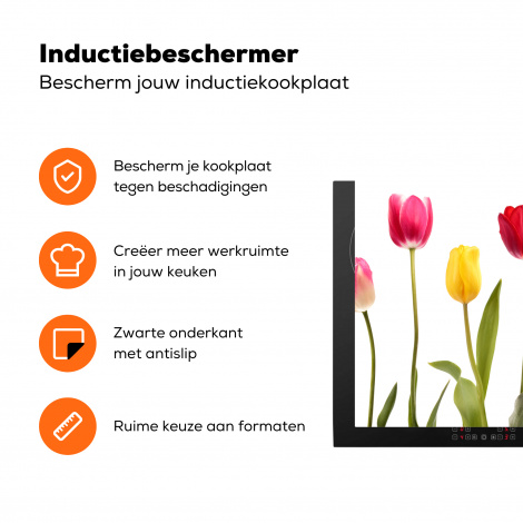 Inductiebeschermer - Tulpen - Bloemen - Wit - Stilleven-3