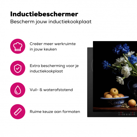 Inductiebeschermer - Bloemen - Fruit - Delfts blauw - Stilleven - Hollands-3