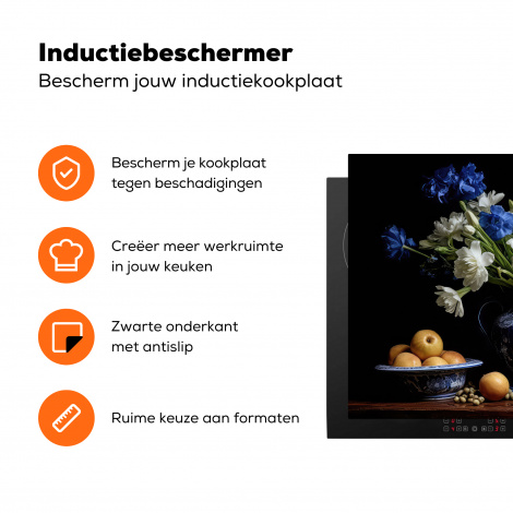 Inductiebeschermer - Bloemen - Fruit - Delfts blauw - Stilleven - Hollands-3