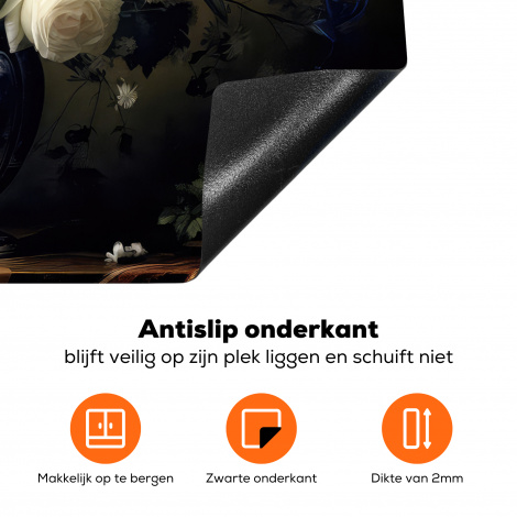 Inductiebeschermer - Bloemen - Stilleven - Rozen - Delfts blauw - Vaas-4